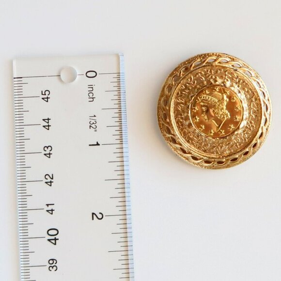 Bundle 3 Pairs Vintage Gold Silver Dangle Stud Clip-on Amber Coin Earrings S M L - Picture 7 of 12